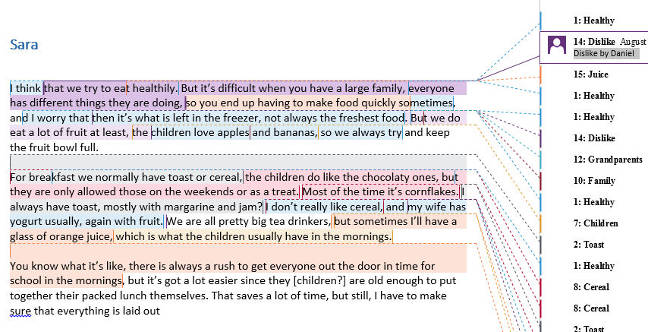 Qualitative Word export